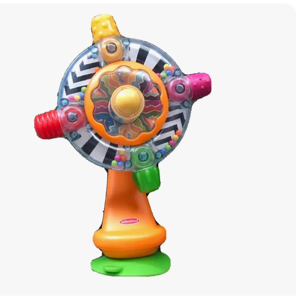 Infantino Stick & See Spinwheel toy attach high chair tray table top baby*